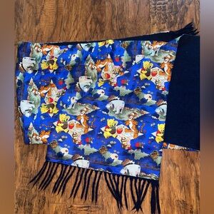 Disney x Tie Rack Winnie the Pooh Silk & Lambswool Scarf Made in U.K. Vintage